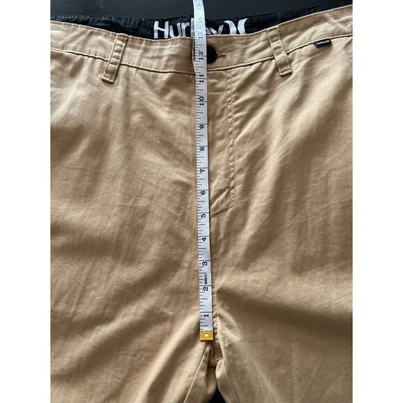 HURLEY Tan Lightweight Cotton Flat Front Shorts sz 38 - Picture 10 of 13